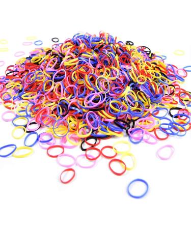 1000 PCS Mini Rubber Bands MORGLES Small Elastic Hair Bands Hair Rubber Bands for Kids(Multi-colored)