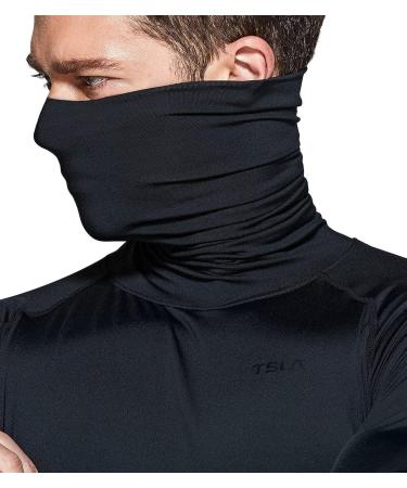 TSLA Men's UPF 50+ Mock Long Sleeve Compression Shirt | 1 or 3 Pack | Athletic Workout & Water Sports Rash Guard | Black Medium - Buy Online on SooperMarket.com