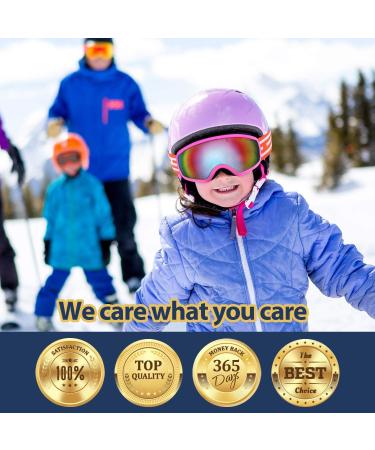 LOEO Kids Ski Goggle - Black with Red Silver Lens | Ski Goggles for Kids Youth Teens Boys and Girls 5-14 - Buy Online on SooperMarket.com