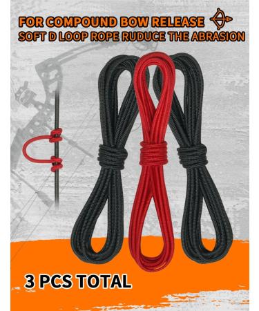 THREE ARCHERS Archery D Loop Rope Set for Compound Bow - Pack of 3 | Black+Red D Loop Buckle Release Material - Buy Online on SooperMarket.com