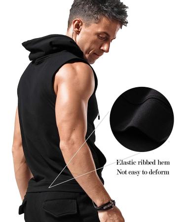 Babioboa Men's Sleeveless Workout Hooded Tank Top - Black, Medium - Buy Online on SooperMarket.com