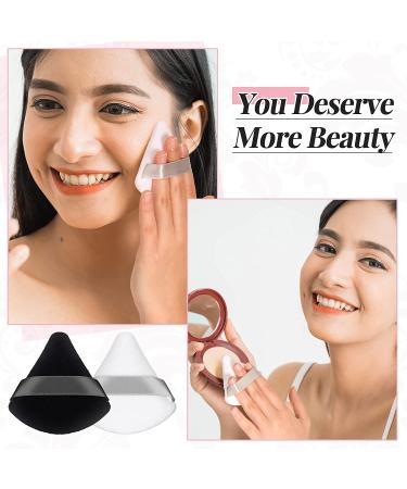 Patelai 2 Pcs Triangle Powder Puff Set - Soft & Reusable Makeup Sponges for Loose Powder & Foundation - Black & White - Buy Online on SooperMarket.com