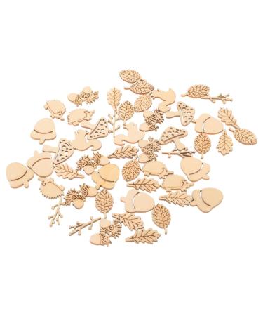 Warmhm 50pcs Wooden Animals And Plants Unfinished DIY Wood Slices Cutouts Crafts Embellishments Ornaments For Home