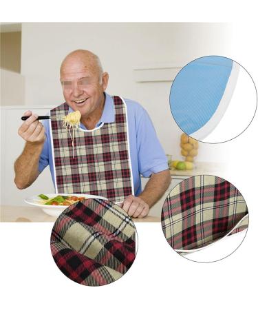 Adult Bib 3colors Adult Bib Washable Reusable Waterproof Dinning Aid Clothes Protector Clothing Protector with Optional Crumb Catcher and Vinyl Backing 17.7 * 29.5inch(Green) - Buy Online on SooperMarket.com