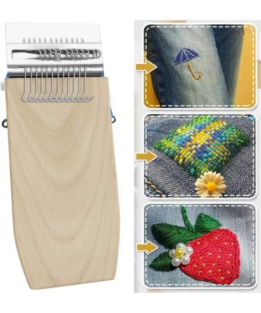 Portable Small Weaving Loom Kit for Quick DIY Mending - 14 Hooks Speedweve Type Weave Tool for Beginners - Ideal for Jeans, Socks, and Clothes Repair - Buy Online on SooperMarket.com