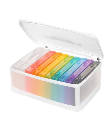Gbivbe Photo Storage Bag 4x6 10 Inner Large Photo Storage Box Photo Cases Store up to 1000 Photos Photo Organizer Cards Craft Keeper with Handle for Photo Puzzles Cards Seed Packets 9 Colors 10 Pack Boxes-9 Colors