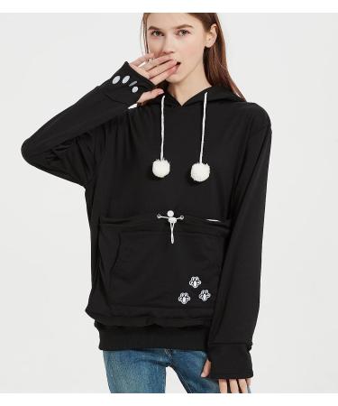 Erbacan Pet Carrier Hoodie-Cat Pouch Sweatshirt- Kangaroo Breathable Unisex Hoodie Medium Black - Buy Online on SooperMarket.com
