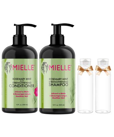 Rosemary Mint Shampoo Cindtioner Set with Travel Bottle 2pcs
