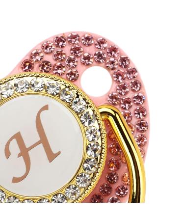 Gold Rhinestone Baby Pacifier Set | Lightweight Pacifier for 6-18 Months | Stylish Baby Home Use (Letter H) - Buy Online on SooperMarket.com