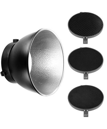 Neewer 7inch/ 18cm Standard Reflector Diffuser with 10/30/50 Degree Honeycomb Grid for Bowens Mount Studio Light Strobe Flash