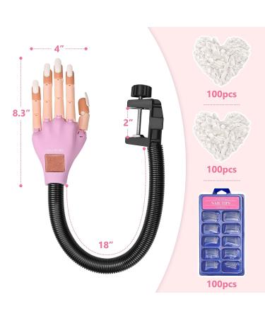 Flexible Practice Hand for Acrylic Nails + 300PCS Nail Tips & Tools - Nail Technician Training Kit - Buy Online on SooperMarket.com