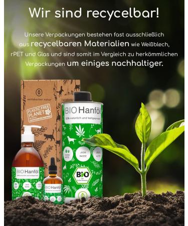 Wolfsbach Organic Hemp Oil for Dogs & Cats 500ml | Omega 3 & 6 | Cold-Pressed 100% Organic from Germany | Ideal Feed & BARF Oil - De- ko-060 - Buy Online on SooperMarket.com