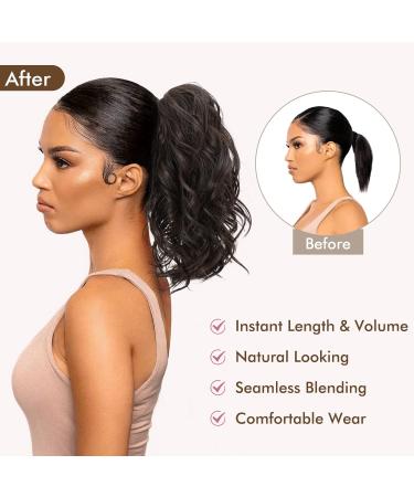 REECHO Short Curly Claw Clip Ponytail Extension - 10 Inch Light Brown with Golden Highlights - Buy Online on SooperMarket.com