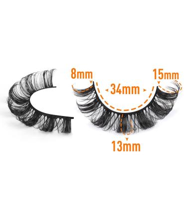 Geeneiya 13mm D-Curl False Eyelashes - Natural Wispy Fluffy Mink Lashes for Curly Volume Cat Eye - DD11 - Buy Online on SooperMarket.com