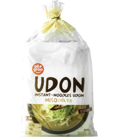 Allgro udon instant noodles - miso udon soup spicy aromatic fast preparation - contains 3 portions - 1 x 690 g 690 g (1 Pack)