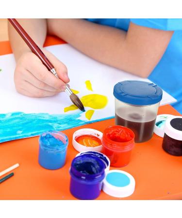 Non-Spill Paint Cups for Kids with Flip Lids - Set of 24 Assorted Colors for Art Supply, School, Classroom, Artist Studio - Buy Online on SooperMarket.com