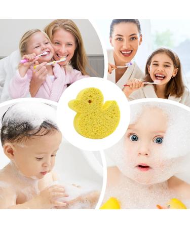 Visiblurry Bath Sponge for Kids | Soft Wood Pulp Sponge Body Wash Scrubber | Shower Sponge Dead Skin Remover Cute Shower Brush Bath Supplies for Toddler Kids Baby Yellow - Buy Online on SooperMarket.com