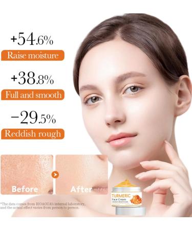Turmeric Face Cream Turmeric Brightening Face Cream for Radiant & Glowing Skin Turmeric Dark Spot Corrector Age Spot Remover Natural Turmeric Cream Skin Care Moisturizing Erase Fine Lines 50g - Buy Online on SooperMarket.com