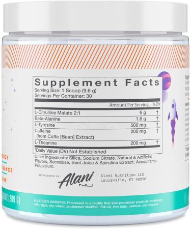 Alani Pre-Workout Galaxy Lemonade 30 Servings & Pre Workout Supplement Powder for Energy Endurance & Pump | Sugar Free | 200mg Caffeine - Buy Online on SooperMarket.com