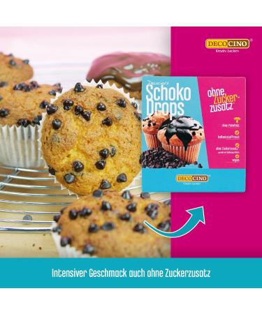 Decocino Chocolate Drops - 75g | 49% Cocoa | Vegan Gluten-Free Palm Oil-Free | Perfect for Decorating Cakes & Cupcakes - Buy Online on SooperMarket.com