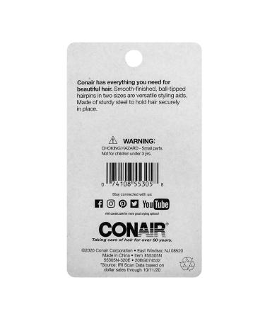 Conair Styling Essentials Black Hair Pins - 100 Count - Buy Online on SooperMarket.com