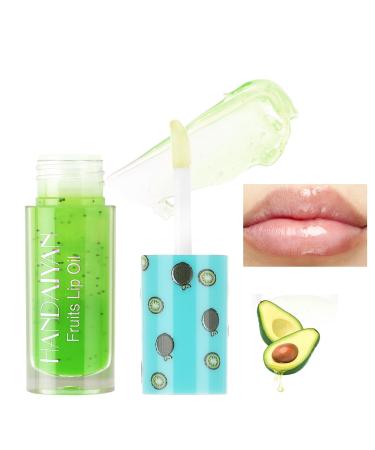 Hydrating Lip Glow Oil Fruit Extract Lip Balm Moisturizing Lip Care Reduce Fine Lines Relieve Dryness Non-sticky Long Lasting Nourishing Repairing Lip Glow Oil Lip Care for Dry Lip (#01) #01 Avocado