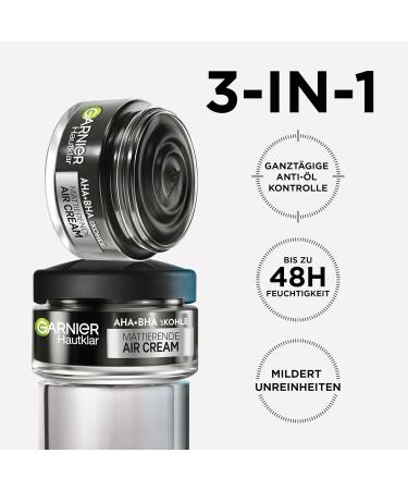 Garnier SkinActive AHA+BHA Charcoal 3-in-1 Face Cream 50ml | Mattifying Air Cream for Blemish-Prone Skin - Buy Online! - Buy Online on SooperMarket.com