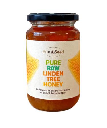 Pure Raw Linden Tree Honey by Sun & Seed - 480g - 100% Natural - Cold Extracted - Packed with Vitamins Minerals and Antioxidants - Ethically Sourced From Local Beekeepers