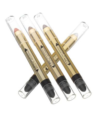 Mikinona Neutral Eyeshadow 4pcs Highlighter Eyeshadow Pencil Glitter Crayons Eye Shadow Makeup Cosmetics Glue Girl
