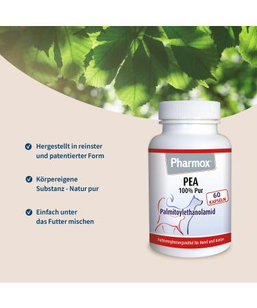 Pharmox Dog & Cat PEA - 100% Pure High Dosage 60 Capsules | Premium Pet Supplement for Health - Buy Online on SooperMarket.com