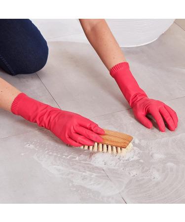 Spontex Everyday Household Gloves - Cotton Flocked Safe Grip Pink Size S - Perfect for Daily Use - 1 Pair - Buy Online on SooperMarket.com
