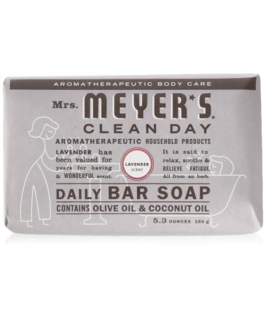 Mrs Meyers Bar Soap Hard 5.3oz Lavender Scent 12 Count Lavender 5.3 Ounce (Pack of 12)