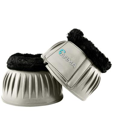 Shires ARMA Fleece Topped Over Reach Boots-Grey-Full