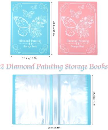 ZYNERY 2 Pack A3 Diamond Painting Storage Book | 60 Pages Art Portfolio for 12x16 inch Diamond Painting | Large Art Folder in Pink and Blue - Buy Online on SooperMarket.com