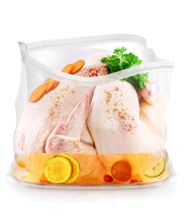 Kreapa Turkey Brining Bags (4 Pack 26" 22") Extra Large brine bag forTurkey Holds up 40lb Thickened Brining Bag with 4 removable zipper assist clips and Cotton Strings