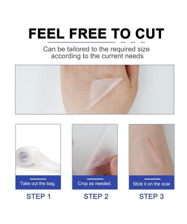 Silicone Scar Sheet Tape - Softens & Flattens Surgery, Injury, Burn, C-Section Scars - Safe & Painless Scar Removal - 1.6 x 120 Inch - Buy Online on SooperMarket.com
