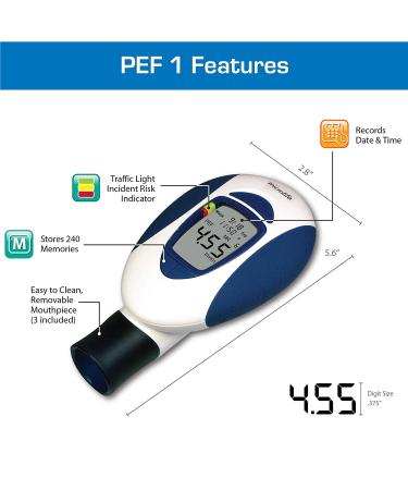 Microlife Digital Peak Flow Meter with FEV1 | Reliable Respiratory Spirometer for Home Monitoring Asthma & COPD - Buy Online on SooperMarket.com