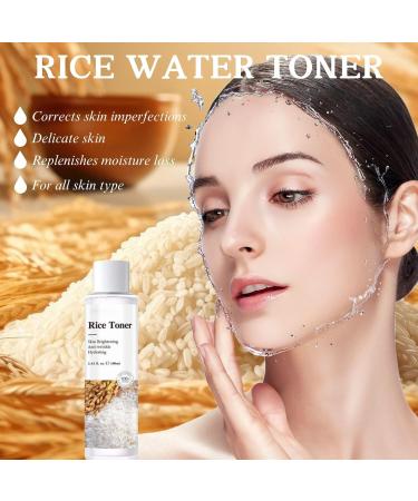 Trendyfave Rice Toner for Face Skincare Rice Water Sooths Skin Anti-Wrinkle Care Natural Rice Face Hydrating Toner Natural Glow Essence Toning Solution with Rice Extract for All Skin Type - Buy Online on SooperMarket.com