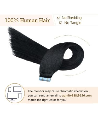 AGMITY Tape in Hair Extensions Human Hair Jet Black 16 inches 20pcs 40g/pack Invisible Straight Seamless Skin Weft Remy Hair Extensions Tape in Human Hair(16 inches #1 Jet Black) 16 inch #1 Jet Black - Buy Online on SooperMarket.com