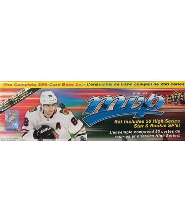 2021 2022 Upper Deck MVP Hockey Series Factory Sealed 250 Card Blue Parallel Set with 50 Short Printed Stars and Rookies PLUS a Bonus Pack of Eastern Stars Western Stars and Rookie Star Formations