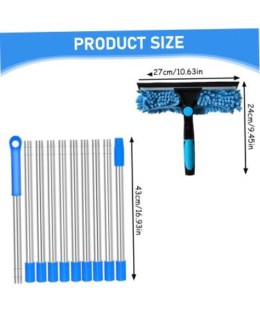 Window Cleaning Equipment Telescopic Window Cleaner Tool with 10-Section Extension Pole 2-in-1 Rotatable Window Squeegee Telescopic Pole Window Cleaning Kit for Home Car Glass - Buy Online on SooperMarket.com