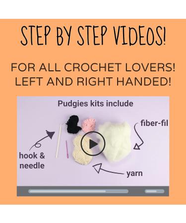 LEISURE ARTS Pudgies Animals Crochet Kit - Cow | Complete DIY Amigurumi Crochet Kit for All Ages - Buy Online on SooperMarket.com