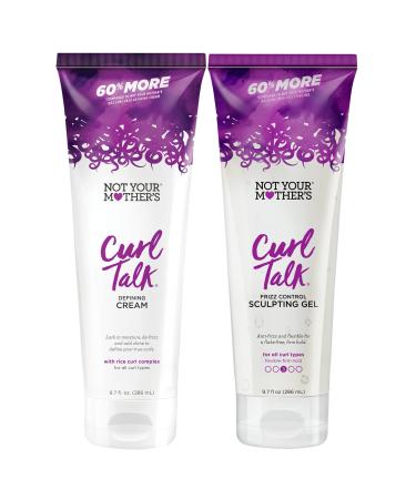 Not Your Mother's Curl Talk Frizz Control Sculpting Gel and Defining Cream (2-Pack) - 9.7 fl oz - Formulated with Rice Curl Complex - For All Curly Hair Types 9.7 Fl Oz (Pack of 2)