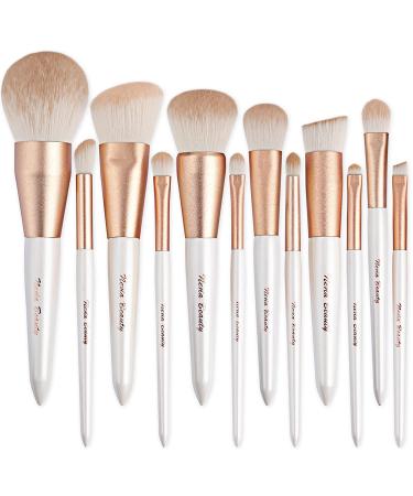 EVRCHGIEA Professional Makeup Brushes Set - White 12pcs | Concealers, Foundation, Blending, Eye Shadow, Blush | Makeup Brush Kit - Buy Online on SooperMarket.com