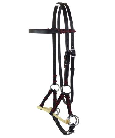 Thor Equine Sidepull with Single Rope Noseband Black Black Cob
