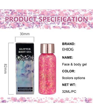 Body Glitter Gel Face Glitter Mermaid Chunky Glitter Hair Glitter Body Festival Glitter Eyeshadow Sequins Glitter for Face Body Eye Hair Nails Makeup Long Lasting Sparkling(Darkpurple) 108#DarkPurple - Buy Online on SooperMarket.com