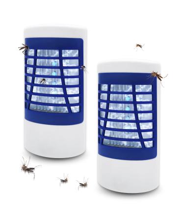 Bug Zapper Indoor Electronic Fly Zapper Lamp Non-Toxic Silent Insect Mosquito Killer Fly Killers Indoor for Home Use Effective Operation UV Insect Killer Fruit Fly Traps Indoor Blue