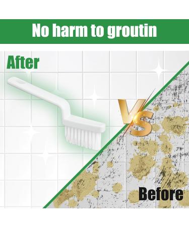 2pcs V Shaped Grout Cleaner Brush Handheld Stiff Bristle Crevice Cleaning Brush Multifunctional Shower Scrub Tool for Tile Floors Tracks Door Slot Bathroom Kitchen - Buy Online on SooperMarket.com