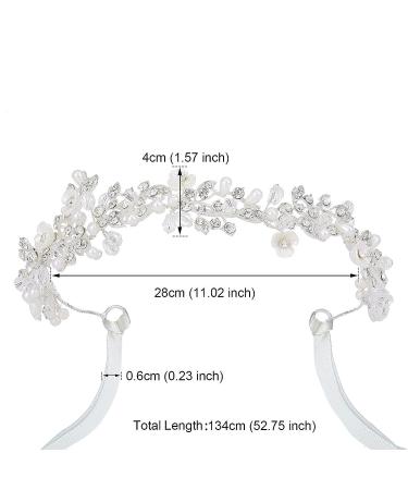 AW BRIDAL Crystal Silver Wedding Headband - Elegant Tiara Headpiece for Bride | Hair Accessories for Women - Buy Online on SooperMarket.com