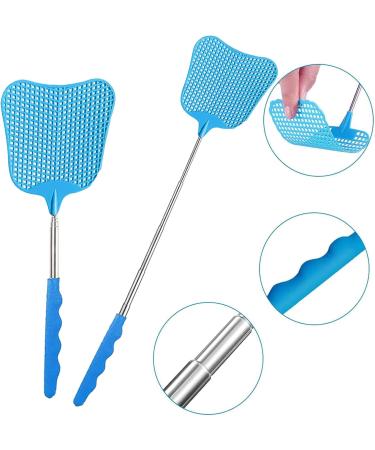 Jieyuchu Flying Claps - Stainless Steel Extendable Fly Swatter for Effective Pest Control | Ward Off Wasps & Mosquitoes | Blue - Buy Online on SooperMarket.com